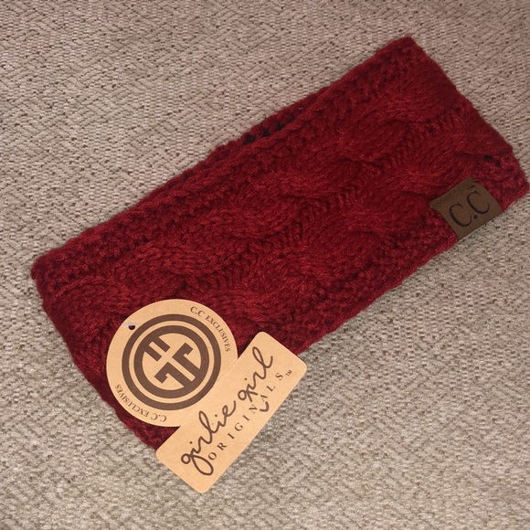 NWT Red Knit Headband w/ Sherpa Lining - Picture 4 of 5